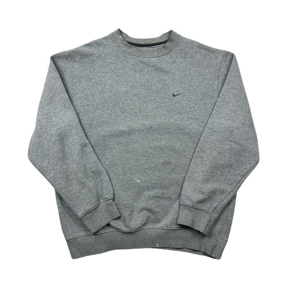 Vtg‎ Y2K Nike Crewneck Sweatshirt Men Medium Gray Swoosh Gray Tag Sportswear